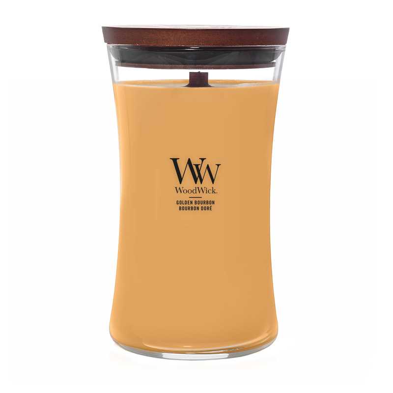 Vonná svíčka váza velká Golden Bourbon Woodwick - 609,5 g Vonná svíčka váza velká Golden Bourbon Woodwick - 609,5 g