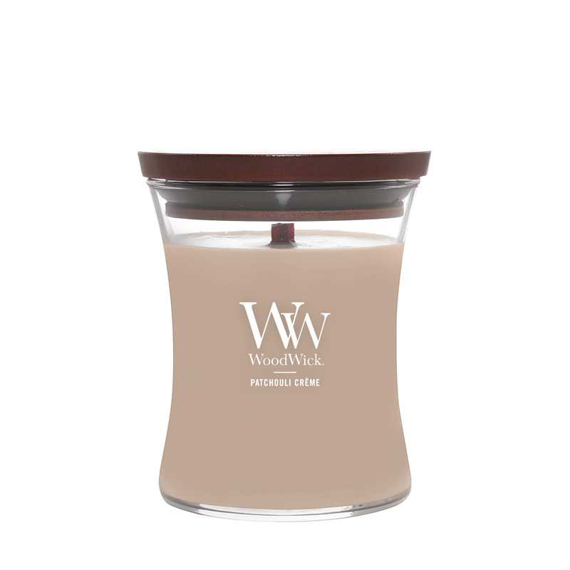 Vonná svíčka váza střední Patchouli Creme Woodwick - 275 g Vonná svíčka váza střední Patchouli Creme Woodwick - 275 g