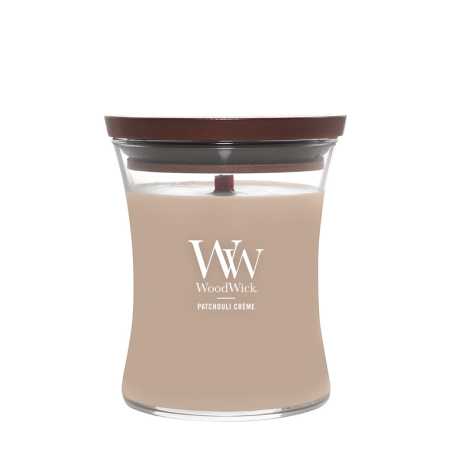 Vonná svíčka váza střední Patchouli Creme Woodwick - 275 g