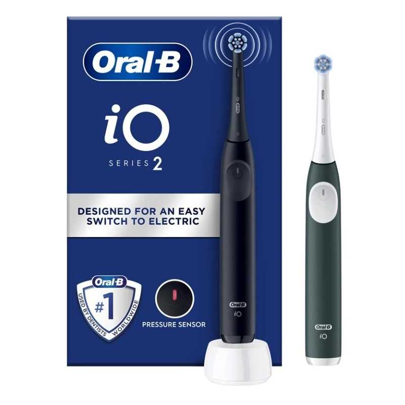 Elektrický zubní kartáček iO2 Series Duo Pack Night Black/Forest Green Oral B - 2 ks