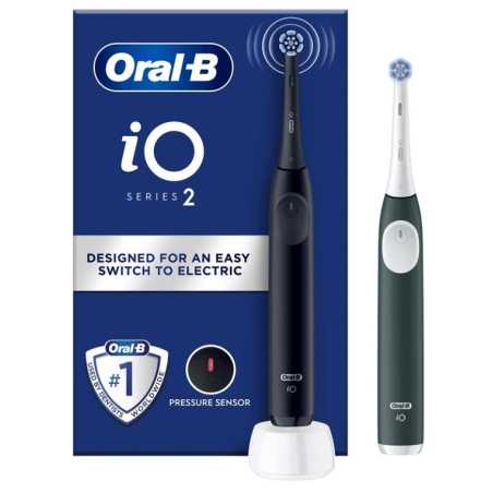 Elektrický zubní kartáček iO2 Series Duo Pack Night Black/Forest Green Oral B - 2 ks