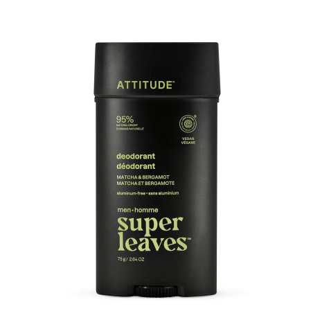 Přírodní pánský deodorant Super Leaves Matcha & Bergamot (Deodorant) Attitude - 75 g