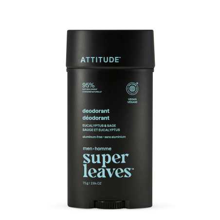 Přírodní pánský deodorant Super Leaves Eucalyptus & Sage (Deodorant) Attitude - 75 g