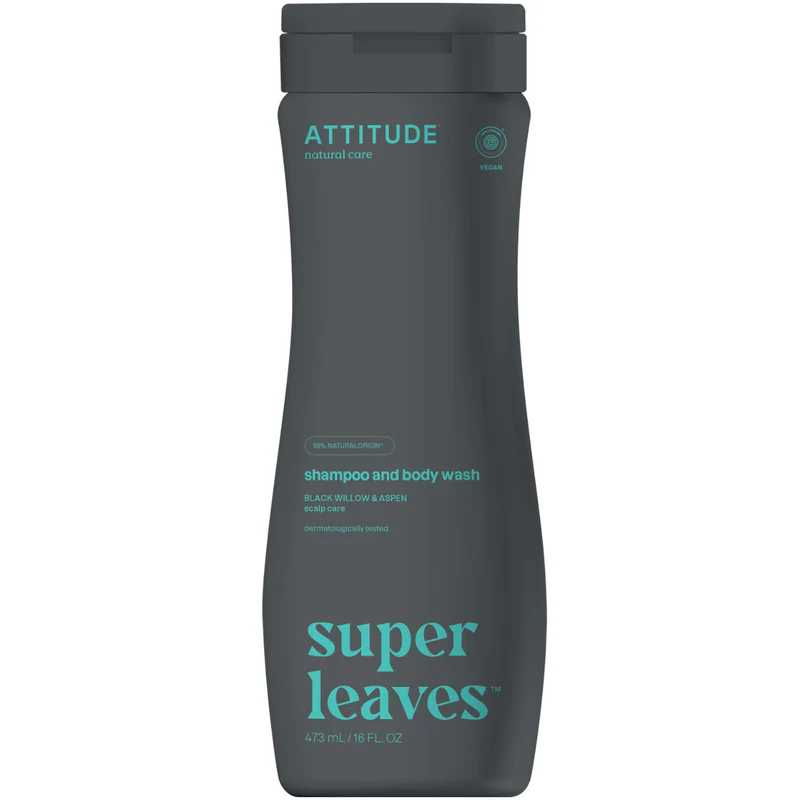 Přírodní pánský šampon proti lupům a tělové mýdlo 2v1 Super Leaves (Shampoo and Body Wash) Attitude - 473 ml