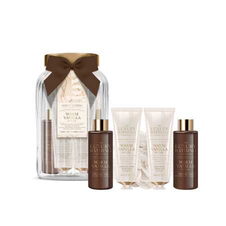 Dárková sada ve skleněné dóze Vanilka The Luxury Bathing Company - 5 ks