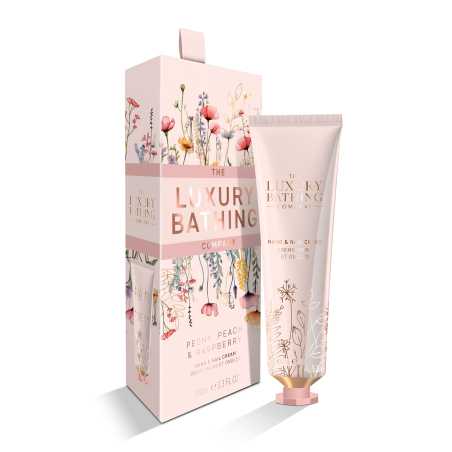 Pečující krém na ruce Pivoňka, Broskev & Malina (Hand & Nail Cream) The Luxury Bathing Company - 100 ml