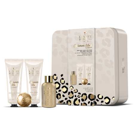 Sada péče o tělo v plechové dóze Kašmír, Mošus & Ambra The Luxury Bathing Company - 4 ks