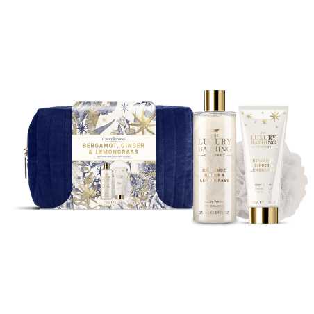 Dárková sada péče o tělo v kometické tašce Bergamot, Zázvor & Lemongrass The Luxury Bathing Company - 3 ks