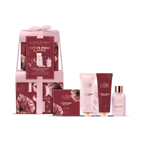 Dárková sada Růže & Pivoňka The Luxury Bathing Company - 5 ks