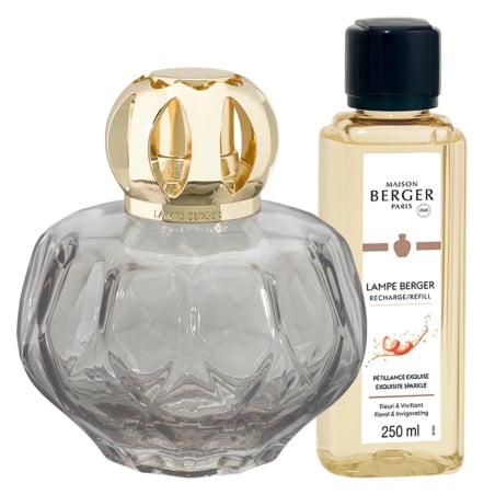 Dárková sada katalytická lampa Rosalie šedá + náplň Intenzivní třpyt Maison Berger Paris - 250 ml