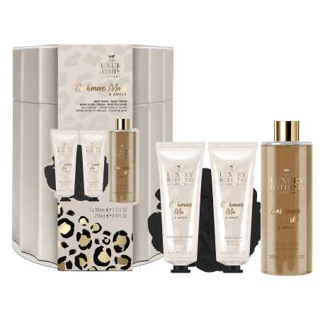 Dárková sada péče o tělo v plechové dóze Kašmír, Mošus & Ambra The Luxury Bathing Company - 4 ks