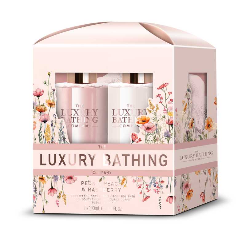 Dárková sada pro péči o tělo Pivoňka, Broskev & Malina The Luxury Bathing Company - 3 ks Dárková sada pro péči o tělo Pivoňka, Broskev & Malina The Luxury Bathing Company - 3 ks
