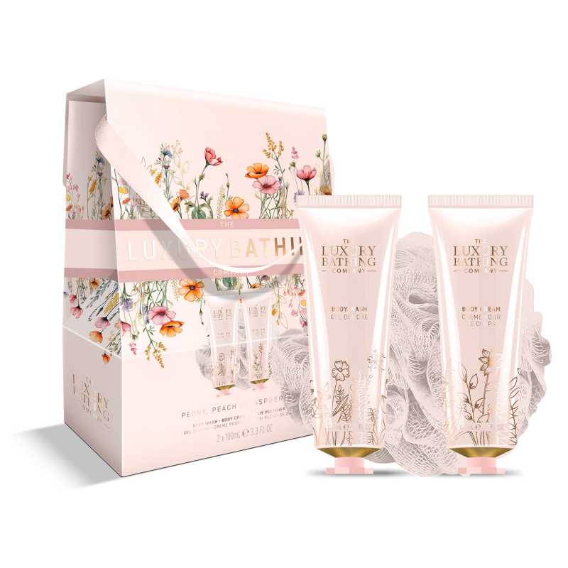 Sada péče o tělo v dárkové krabičce Pivoňka, Broskev & Malina The Luxury Bathing Company - 3 ks Sada péče o tělo v dárkové krabičce Pivoňka, Broskev & Malina The Luxury Bathing Company - 3 ks