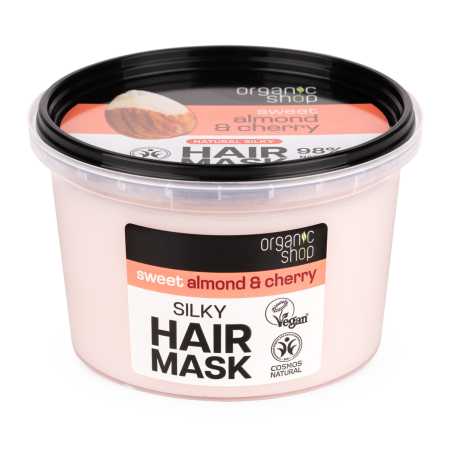 Hedvábná maska na vlasy Mandle a třešeň (Silky Hair Mask) Organic Shop - 250 ml