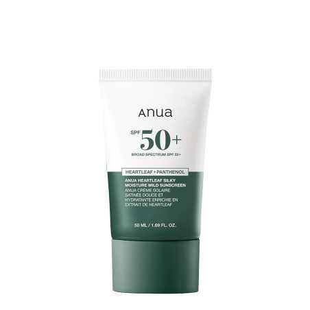 Hydratační opalovací krém na obličej SPF 50+ Heartleaf Silky (Moisture Mild Sunscreen) Anua - 50 ml
