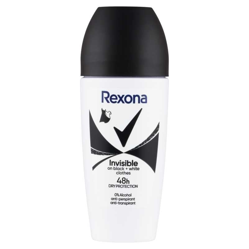 Kuličkový antiperspirant Invisible Black + White Rexona - 50 ml