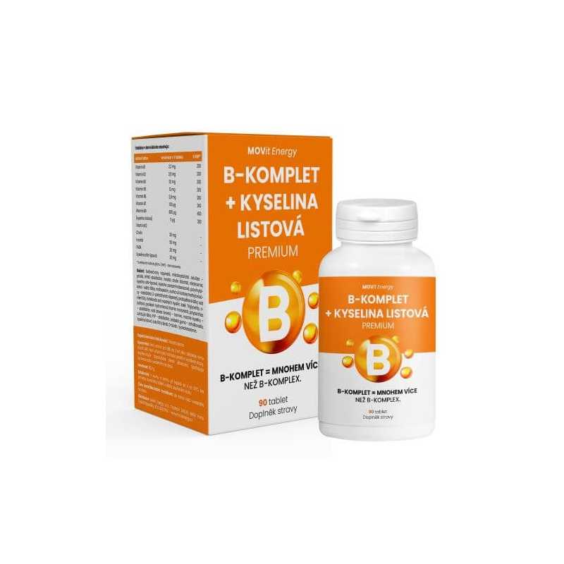 B-Komplet + Kyselina listová PREMIUM Movit Energy - 90 tablet