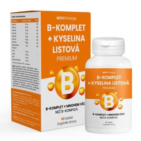 B-Komplet + Kyselina listová PREMIUM Movit Energy - 90 tablet