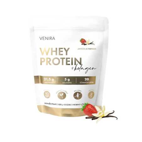 Whey protein příchuť jahoda-vanilka Venira - 1000 g