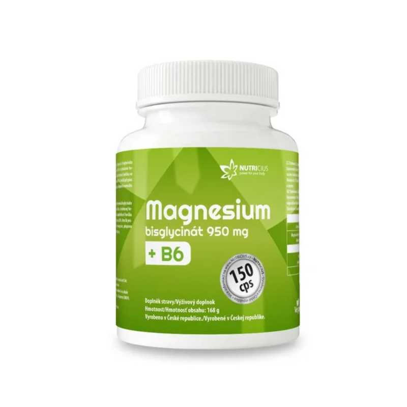 Magnesium bisglycinát 950 mg + B6 Nutricius - 150 kapslí Magnesium bisglycinát 950 mg + B6 Nutricius - 150 kapslí