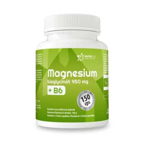 Magnesium bisglycinát 950 mg + B6 Nutricius - 150 kapslí