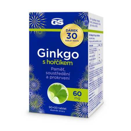 GS Ginkgo 60 mg s hořčíkem 90 + 30 tablet ZDARMA Greenswan