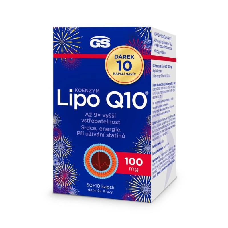 GS Koenzym Lipo Q10 100 mg, 60 + 10 ZDARMA Greenswan