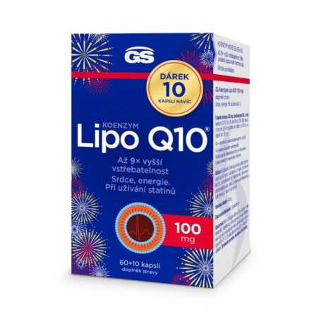 GS Koenzym Lipo Q10 100 mg, 60 + 10 ZDARMA Greenswan