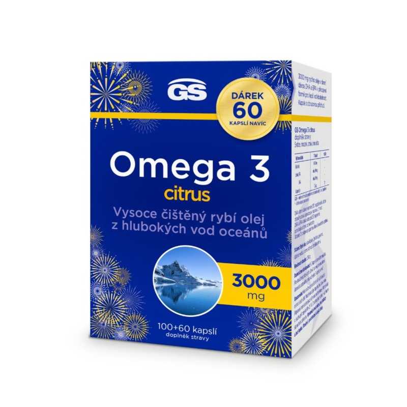 GS Omega 3 citrus 100 + 60 kapslí ZDARMA Greenswan