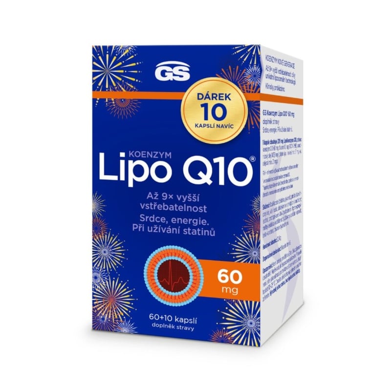 GS Koenzym Lipo Q10 60 mg 60+10 kapslí ZDARMA Greenswan