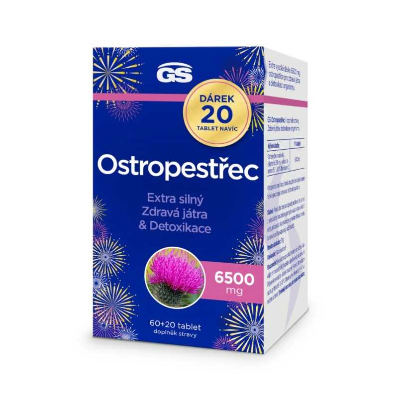 GS Ostropestřec 6500 mg 60 + 20 tablet ZDARMA Greenswan