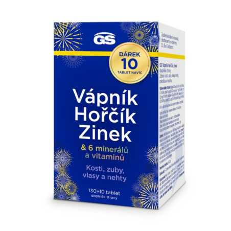 GS Vápník, hořčík, zinek 130 + 10 tablet ZDARMA Greenswan