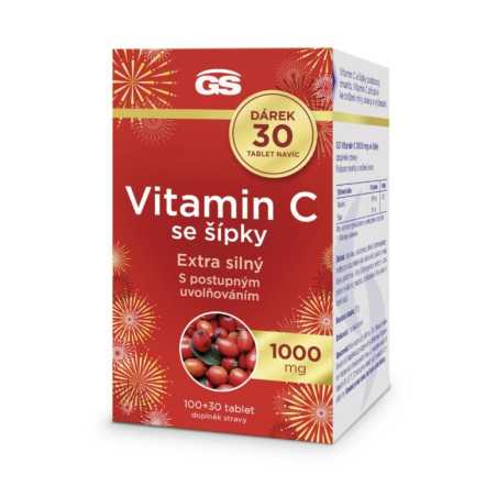 GS Vitamin C 1000 mg se šípky 100 + 30 tablet ZDARMA Greenswan