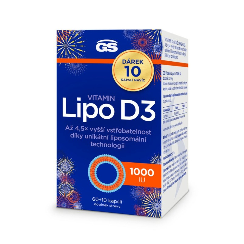GS Vitamin Lipo D3 1000 IU 60 + 10 kapslí ZDARMA Greenswan GS Vitamin Lipo D3 1000 IU 60 + 10 kapslí ZDARMA Greenswan