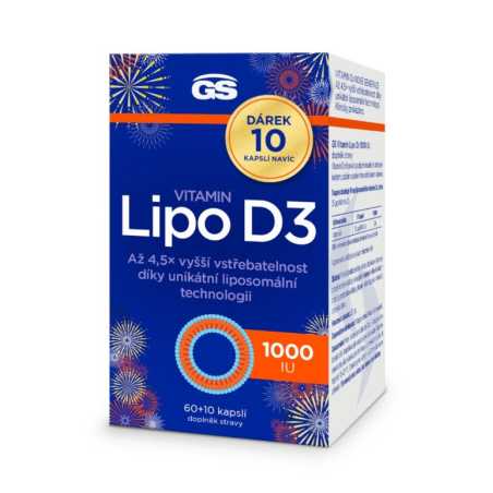 GS Vitamin Lipo D3 1000 IU 60 + 10 kapslí ZDARMA Greenswan