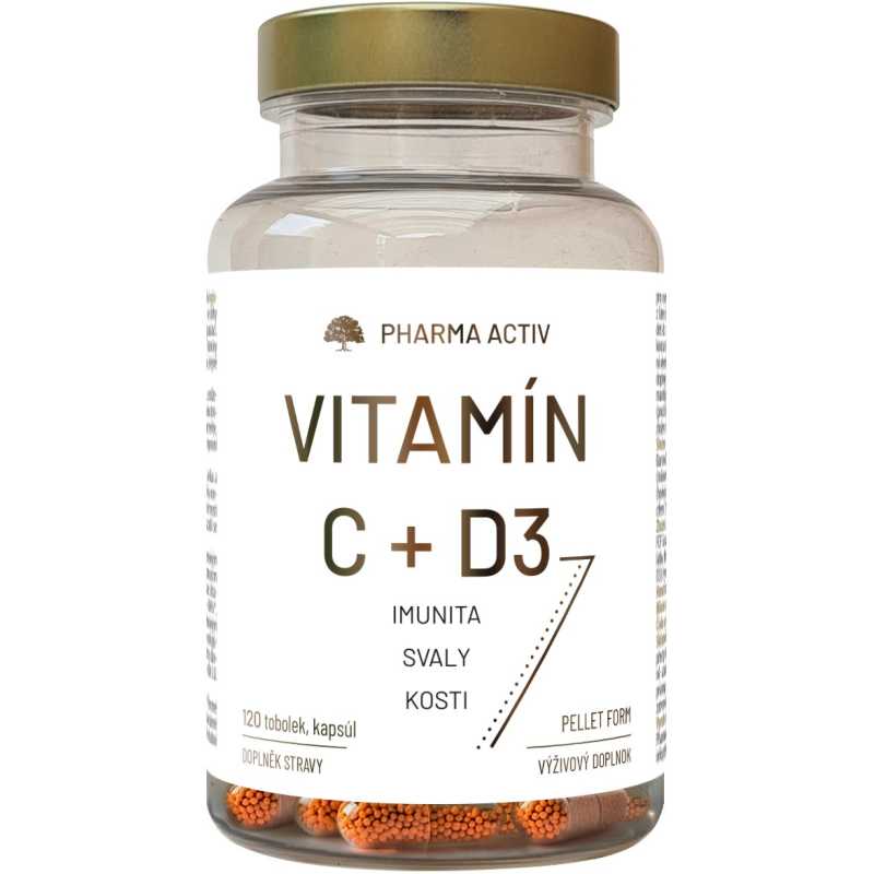 Vitamín C + D3 Pharma Activ - 120 tobolek
