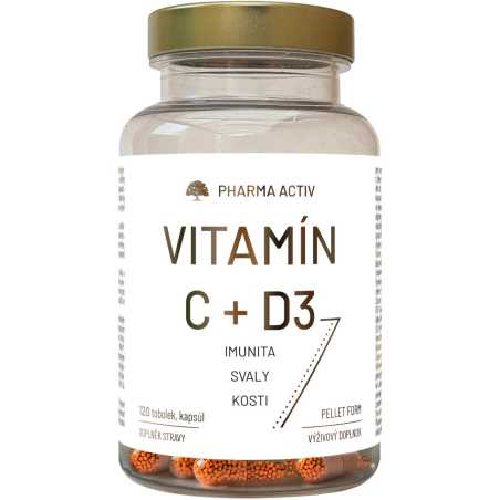 Vitamín C + D3 Pharma Activ - 120 tobolek