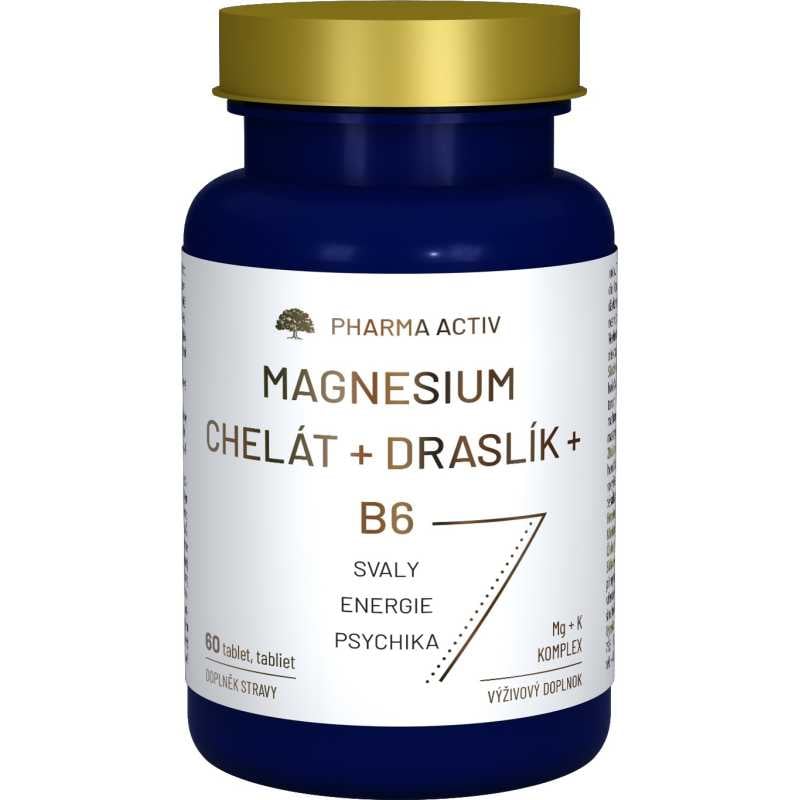 Magnesium Chelát + Draslík + B6 Pharma Activ - 60 tablet