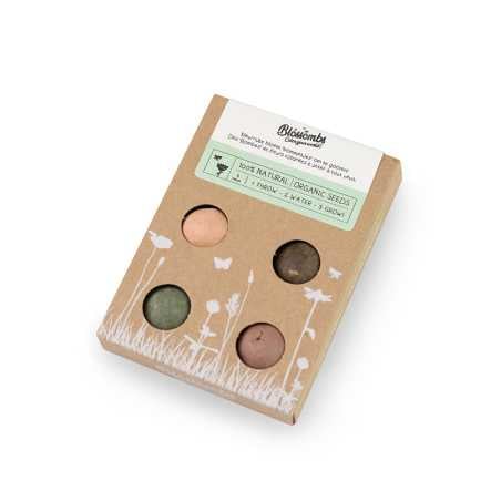 Blossombs Semínkové bomby - Dárková sada mini (4 ks) - originální a praktický dárek v jednom