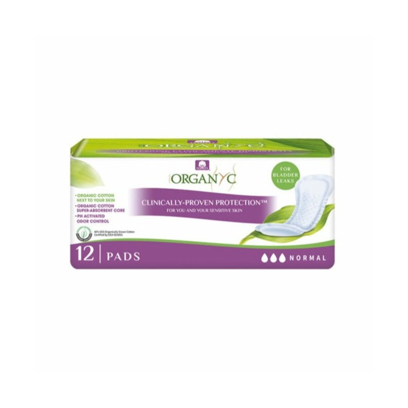 Organyc Inkontinenční vložky z biobavlny Normal (12 ks) - 3 kapičky Organyc Inkontinenční vložky z biobavlny Normal (12 ks) - 3 kapičky