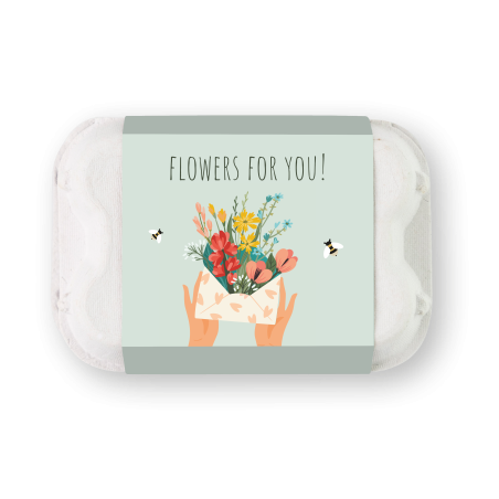 Blossombs Semínkové bomby - Dárkový box na vajíčka - Kytice (6 ks) - originální a praktický dárek