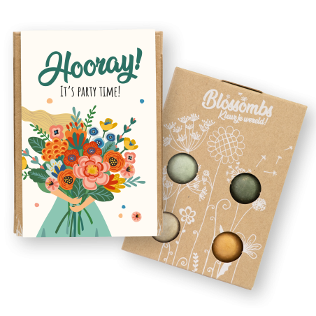 Blossombs Semínkové bomby - Dárková sada mini - Party (4 ks) - darujte květinu jinak