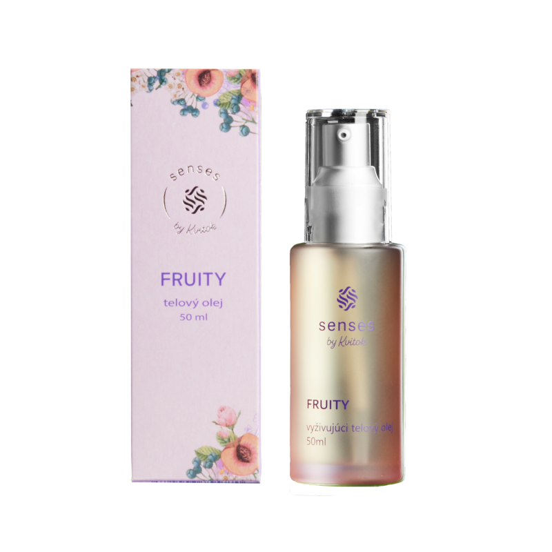 Kvitok Senses Vyživující tělový olej Fruity (50 ml) - s vůní malin, rybízu a vanilky Kvitok Senses Vyživující tělový olej Fruity (50 ml) - s vůní malin, rybízu a vanilky