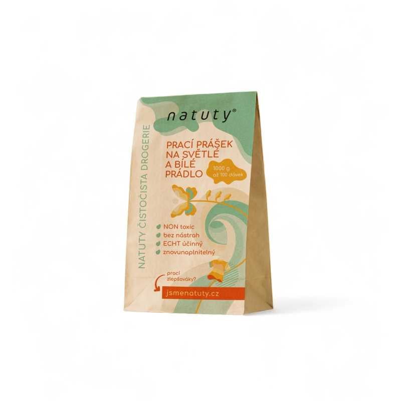 Natuty Prací prášek na bílé a světlé prádlo (1 kg) - bez vůně, až 100 pracích dávek v 1 kg Natuty Prací prášek na bílé a světlé prádlo (1 kg) - bez vůně, až 100 pracích dávek v 1 kg