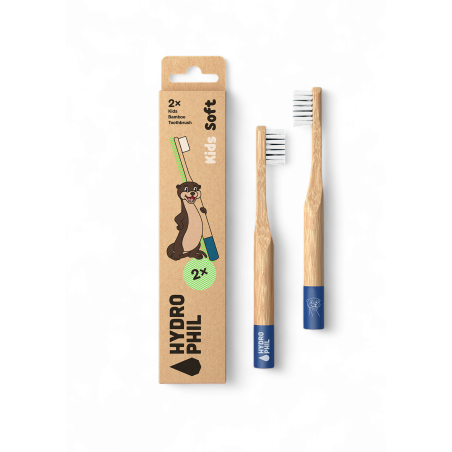 Hydrophil Dětský bambusový zubní kartáček - Vydra (2 ks) - extra jemné štetinky
