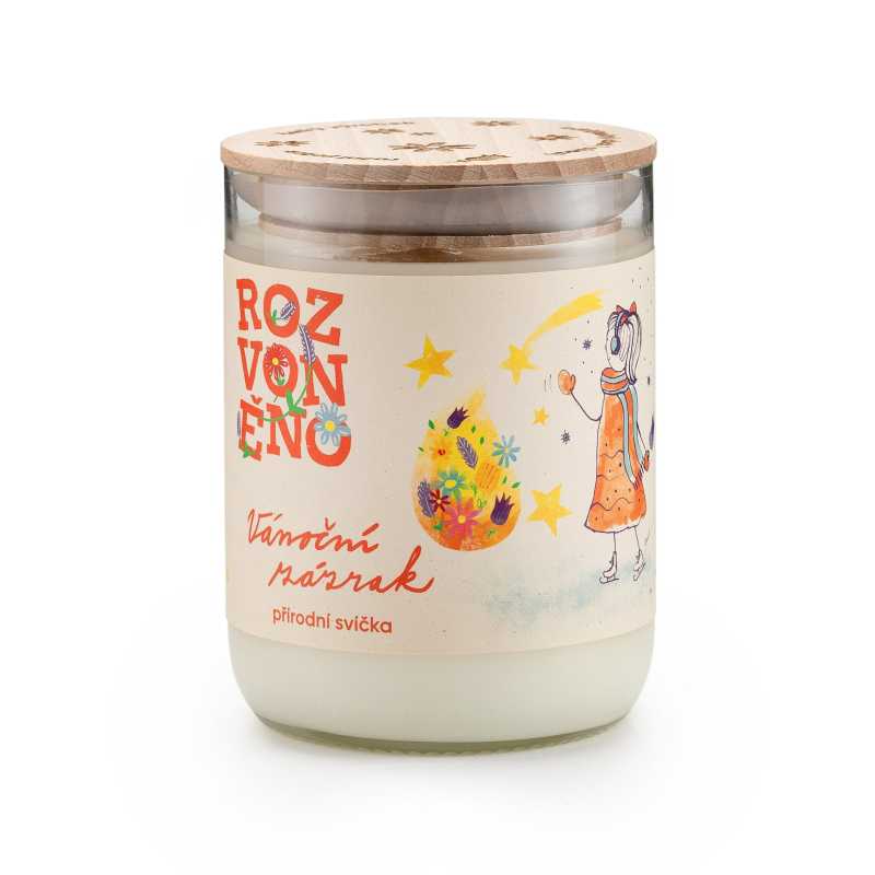 Rozvoněno Vonná svíčka - Vánoční zázrak (300 ml) - ve sklenici z lahve od vína