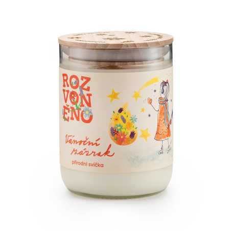 Rozvoněno Vonná svíčka - Vánoční zázrak (300 ml) - ve sklenici z lahve od vína