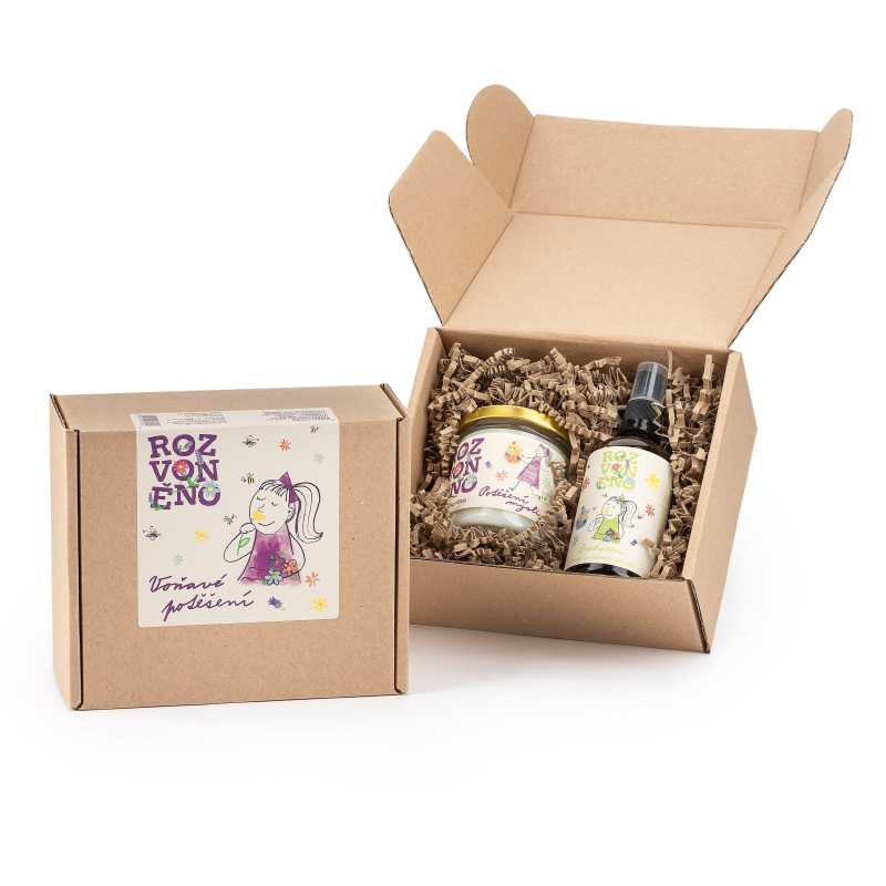 Rozvoněno Dárkový balíček Voňavé potěšení - obsahuje svíčku a osvěžovač Rozvoněno Dárkový balíček Voňavé potěšení - obsahuje svíčku a osvěžovač