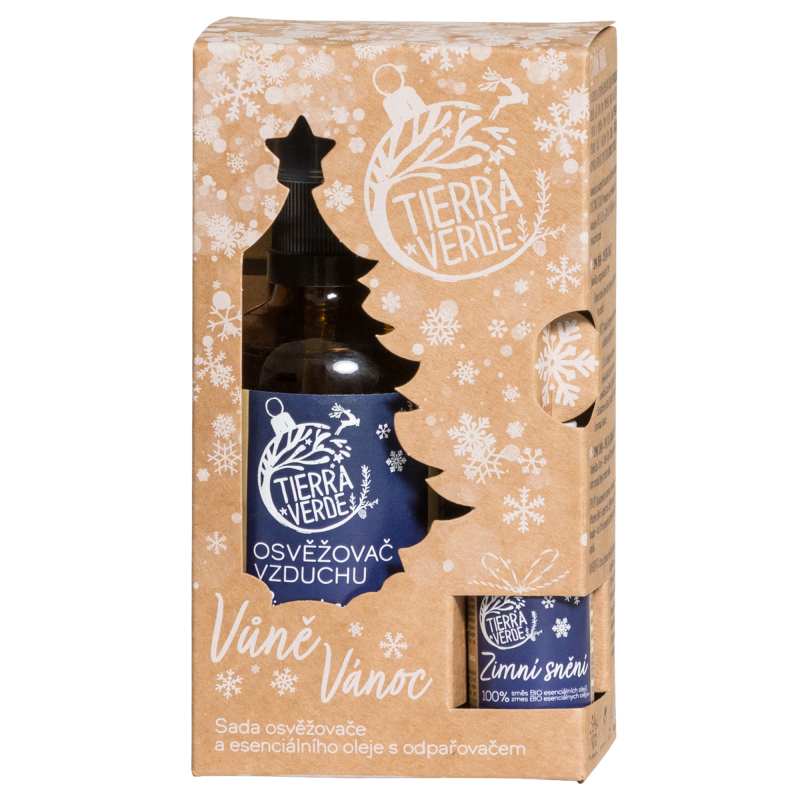 Tierra Verde Dárková sada s odpařovačem - Vůně Vánoc - osvěžovač, éteráček a keramická destička