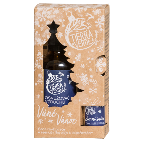 Tierra Verde Dárková sada s odpařovačem - Vůně Vánoc - osvěžovač, éteráček a keramická destička